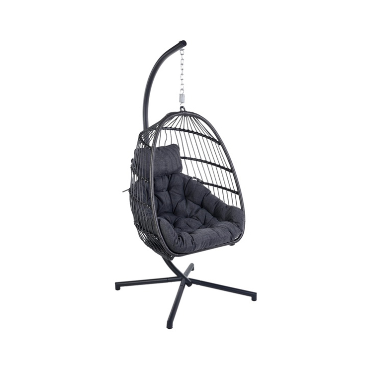 Columpio para muebles de ratán para exteriores, silla colgante de ratán, silla de aluminio SLT9006