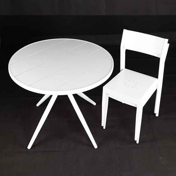 Mueble Comedor Restaurante Mesa Redonda Aluminio 【I can-30019】